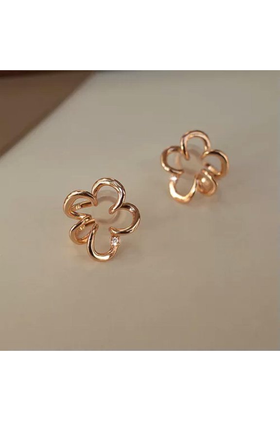 2Pcs Skeletonised Copper Metal Ear Clip Non-piercing Earring Ear Bone Clip-Gold