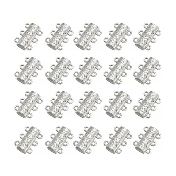 MATROOY 2Sets Alloy 3 Hole Multi Strand Magnetic Clasps Bracelet End Clasp 14x19x6mm