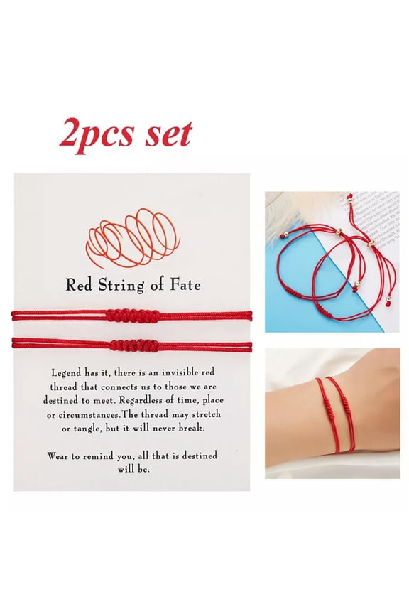 2pcs Lucky Red String bracelet Kabbalah Amulet 7 Knots Protection Rope Gift Hot