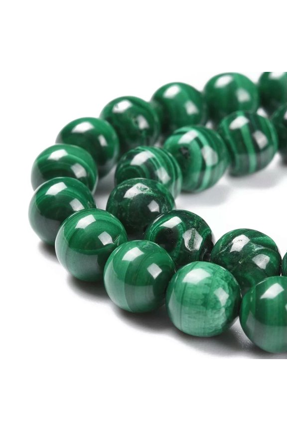 2strands Natural Smooth Malachite Beads Round Gemstone Loose Beads 8mm
