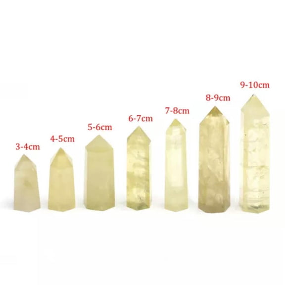 MATROOY 3-10cm Natural Citrine Quartz Obelisk Crystal Energy Tower Point Reiki Decor-5-6cm