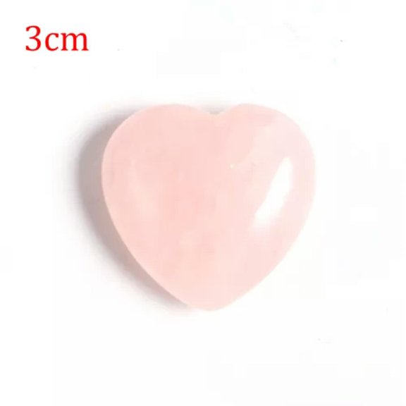 MATROOY 3~4.5cm Natural Rose Quartz Love Heart Shaped Pink Crystal Palm Healing Gemstone-3cm