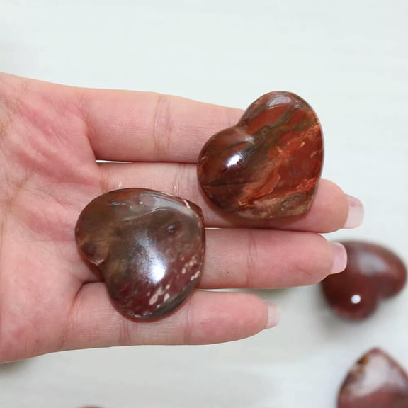 MATROOY 3.5CM Natural Red Carnelian Agate Heart Palm Stone Madagascar Specimen Stone