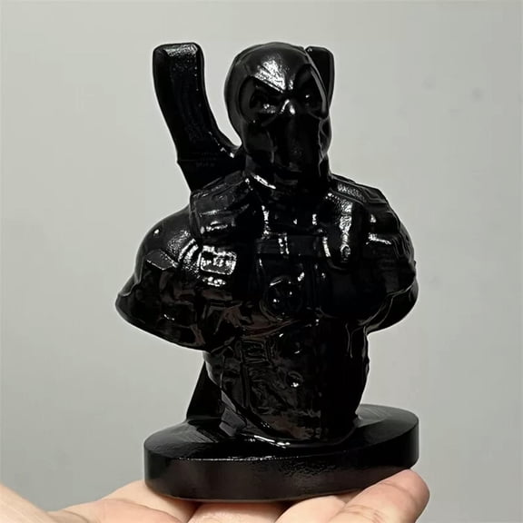 MATROOY 3.9" Natural Obsidian Death Skull Quartz Crystal Skull Figurines Healing 1PC