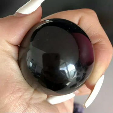 MATROOY 30~40MM Natural Black Obsidian Sphere Crystal Ball Healing Stone Gem Home Decor-4cm
