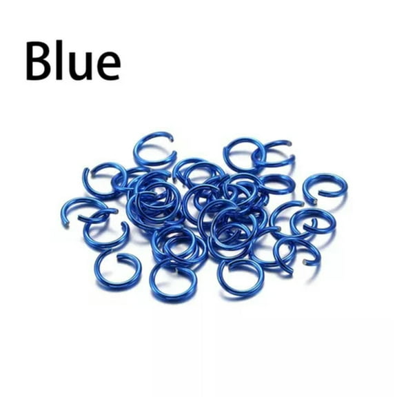 MATROOY 300pcs/lot 6 8 10mm Soft Open Jump Ring Split Rings Connectors For DIY Jewelry-Blue-6mm
