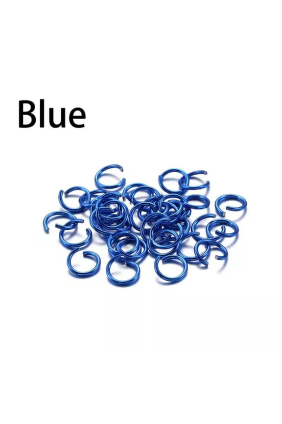 300pcs/lot 6 8 10mm Soft Open Jump Ring Split Rings Connectors For DIY Jewelry-Blue-6mm