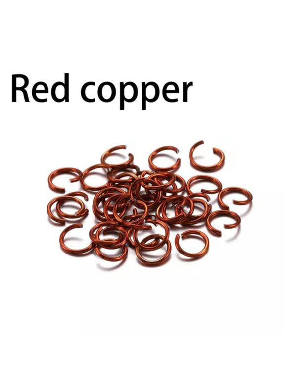 300pcs/lot 6 8 10mm Soft Open Jump Ring Split Rings Connectors For DIY Jewelry-Red copper-10mm