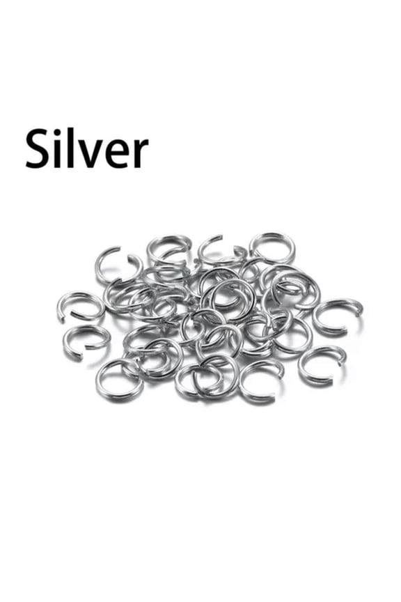 300pcs/lot 6 8 10mm Soft Open Jump Ring Split Rings Connectors For DIY Jewelry-Silver-10mm