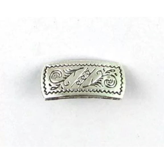 MATROOY 30PCS Tibetan silver floral rectangle button beads