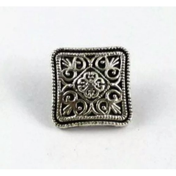MATROOY 30PCS Tibetan silver floral square button beads A15360