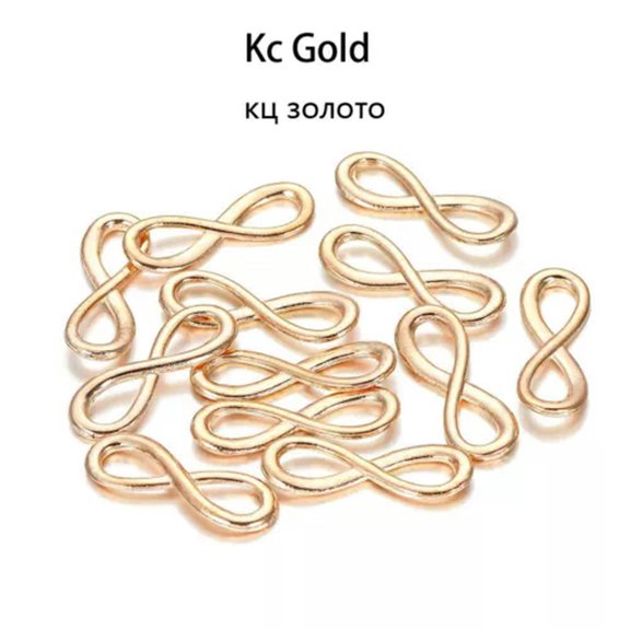 MATROOY 30Pcs 8*23mm Charms Infinity Link Symbol Connectors For Pendants DIY Jewelry-KC Gold