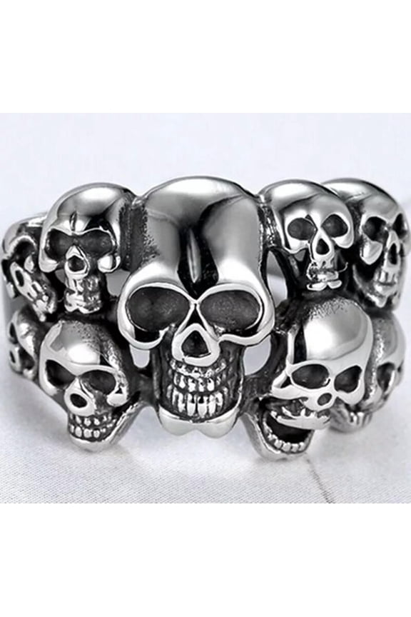 30pcs Mens Skull Ring Punk Rock Biker Emo Band Cool Gothic Alloy Jewelry Lot