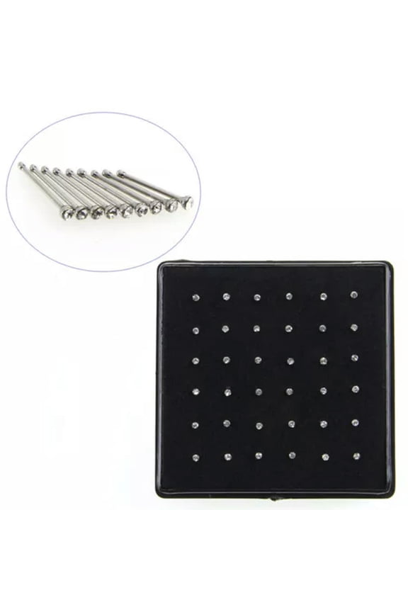 36X Crystal Rhinestone Nose Ring Bone Stud Stainless Steel Body Piercing Jewe_tu-White