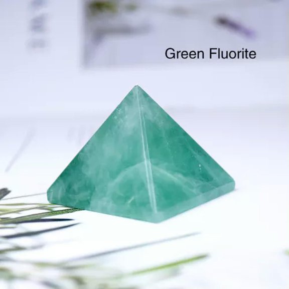 MATROOY 3CM Natural Stone Crystal Pyramid Reiki Enery Healing Gemstone Quartz Chakra-Green Fluorite
