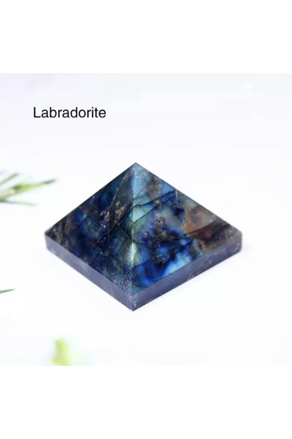 3CM Natural Stone Crystal Pyramid Reiki Enery Healing Gemstone Quartz Chakra-Labradorite