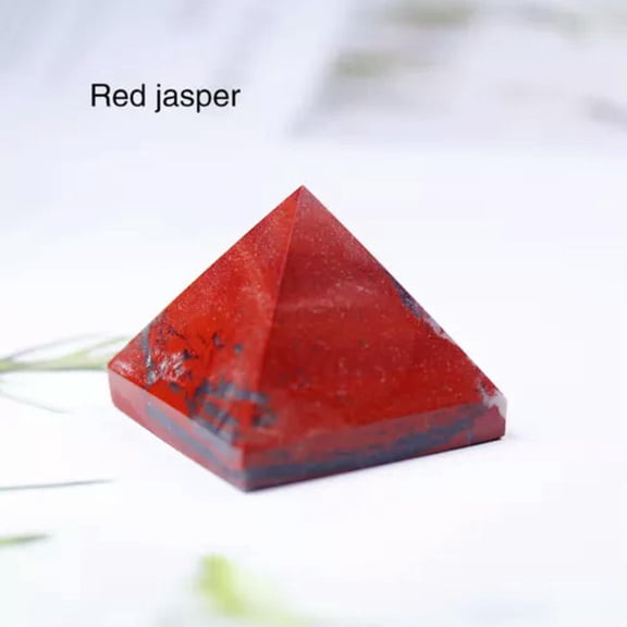 MATROOY 3CM Natural Stone Crystal Pyramid Reiki Enery Healing Gemstone Quartz Chakra-Red Jasper