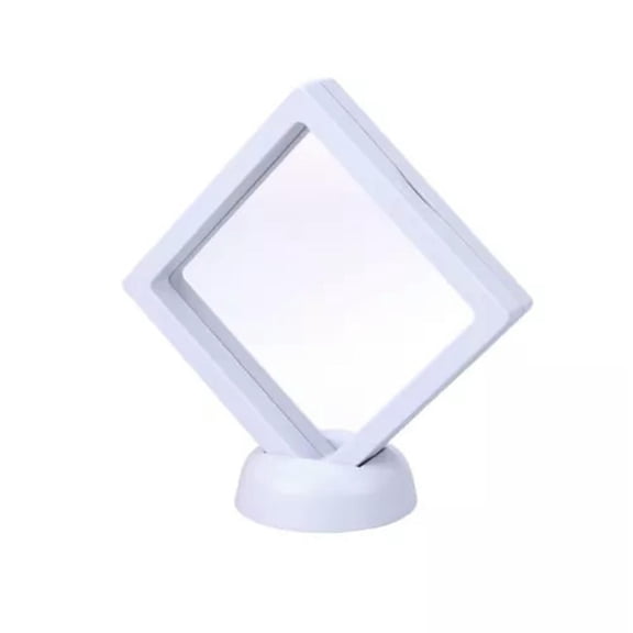 MATROOY 3D Floating Frame Shadow Box Display Holders Coin Box Jewelry Display Show Case-White/9*9cm
