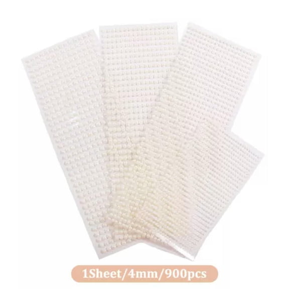 MATROOY 3D Pearl Face Jewels Eyeshadow Stickers Self Adhesive Face Body Stickers Decor-4mm
