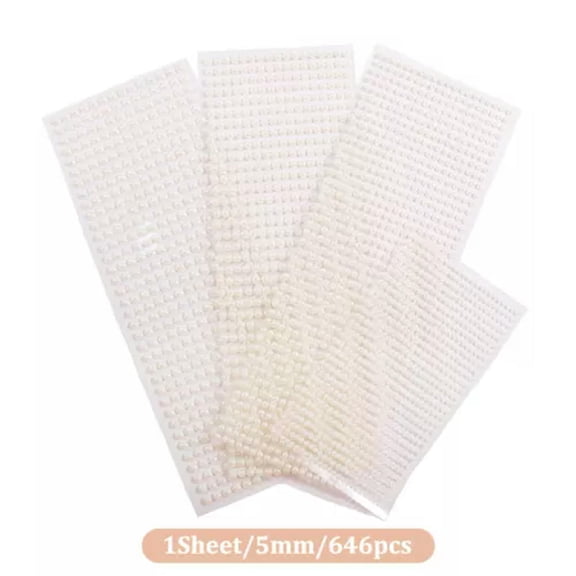 MATROOY 3D Pearl Face Jewels Eyeshadow Stickers Self Adhesive Face Body Stickers Decor-5mm