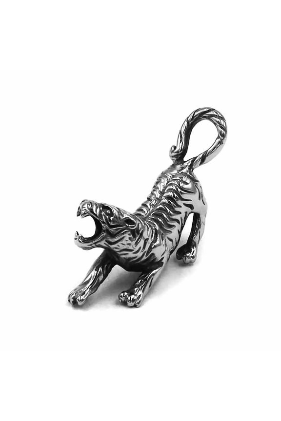 3D Realistic Tiger Necklace Mens Womens Stainless Steel Cat Panthera Pendant