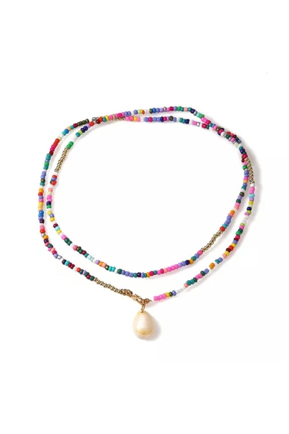 3PCS Bohemian Natural Shell Necklace Three Layer Beach Seashell Choker Necklaces-A6
