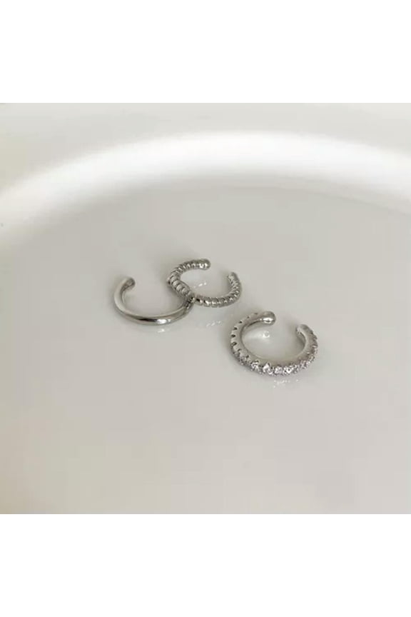 3PCS Gold/Silver Ear Cuff Helix Cartilage Clip on Earrings Non Piercing Jewelry➳-silver