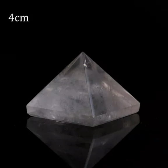 MATROOY 4~6cm Natural Egyptian Pyramid Clear Quartz Crystal Triangle Cone Healing Stone-4cm