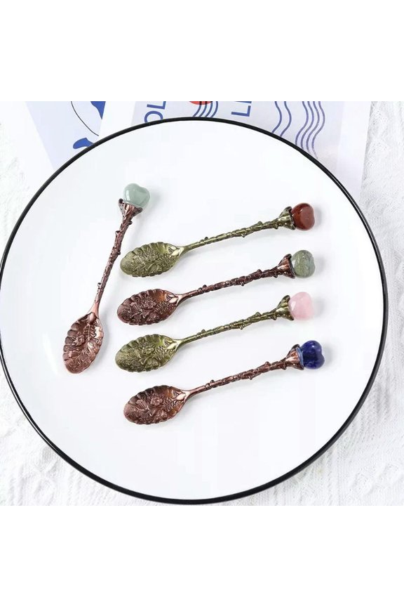 4"+ Natural Mixed Heart quartz Crystal spoon skull Reiki Healing Random 5pcs