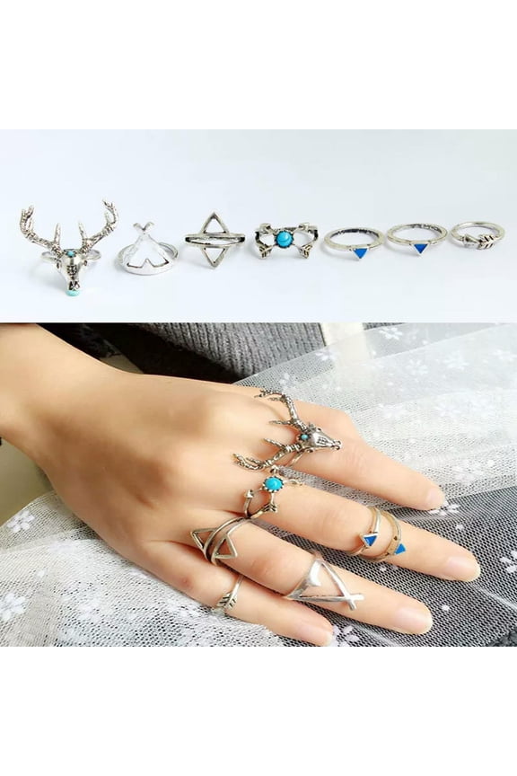42pcs Wholesale Lots Jewelry Mixed Turquoise Stone Silver P Lady's Rings