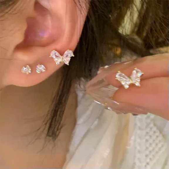 MATROOY 4PCS Piercing Drop Earring For Women Cartilage Butterfly Ear Piercing Earrin WY4-1
