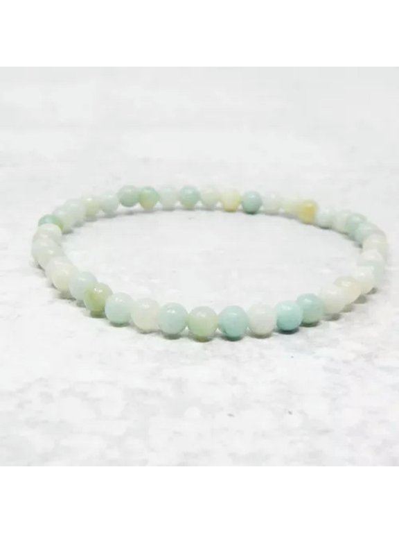 4mm Natural Gemstone Round Beads Layering Healing Bracelets for Reiki Balance-Amazonite