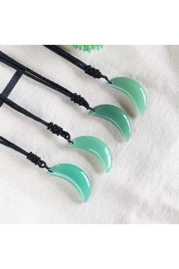 4pcs Natural Aventurine Moon Stone Pendant Healing Crystal Quartz Necklace