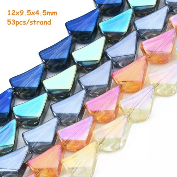 MATROOY 5-10Strands Electroplate Glass Beads Flower Random Color Triangle Heart Star-Polygon (5 Strands)