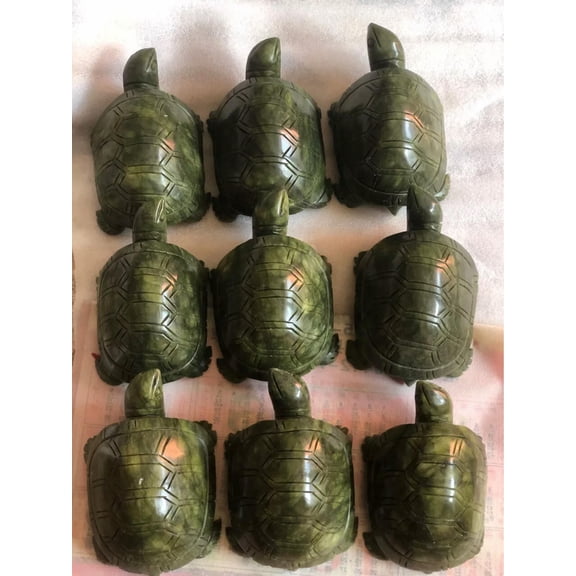 MATROOY 5.9" Natural Nephrite Jade Turtles ?? Skull Healing Energy Crystal Skull 1PC