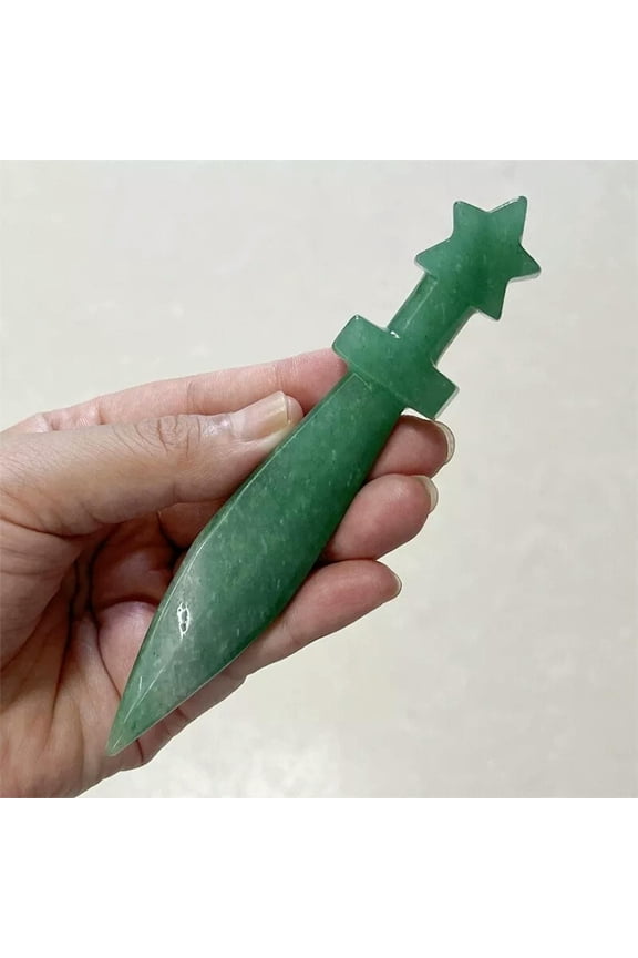 5"+ Natural Aventurine dagger Carved skull Quartz Crystal Skull Reiki Gift 1PC