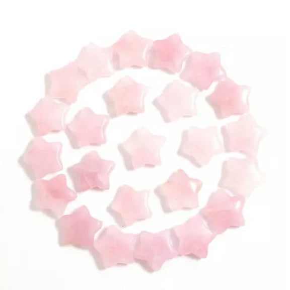MATROOY 100pcs 20mm Natural Amethyst Crystal Star Gemstone Small Chakra Healing Stone -100pcs rose quartz