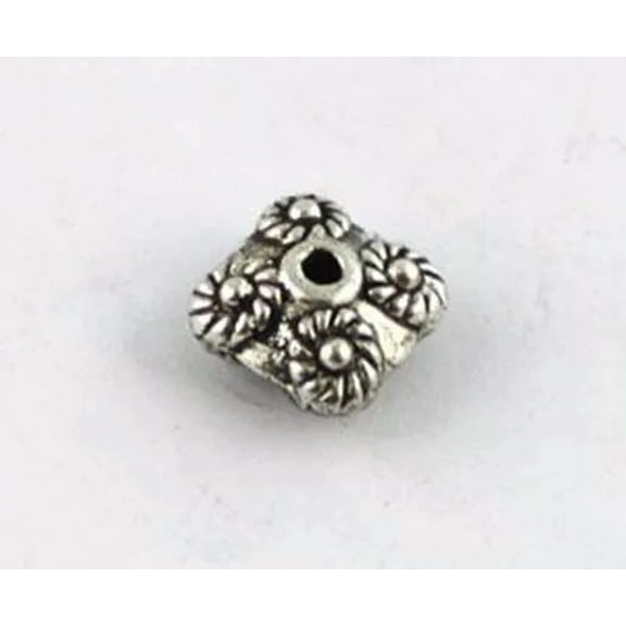 MATROOY 50 Tibetan silver flower square spacer beads T8792