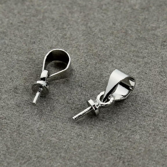 MATROOY 50PCS 925 Silver Pendant Stone Connector Eye Pins for DIY Jewelry Making Crafts