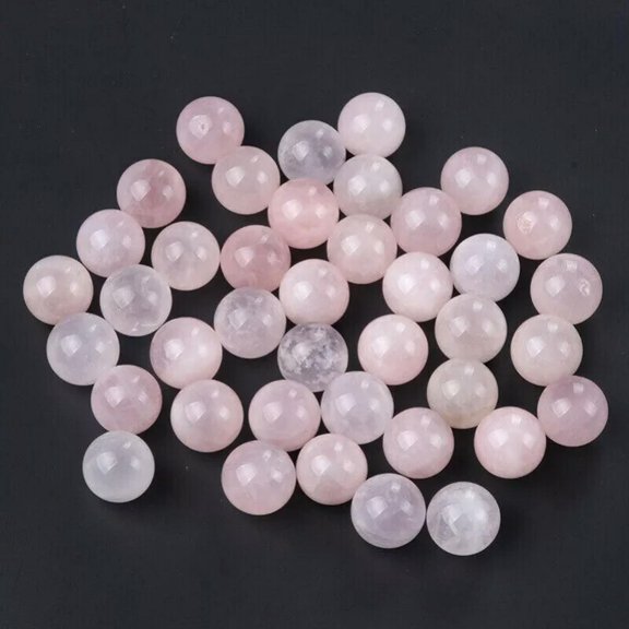 MATROOY 50PCS Natural Rose Quartz Stone Gemstones Harmony Round Ball Healing Sphere 14mm