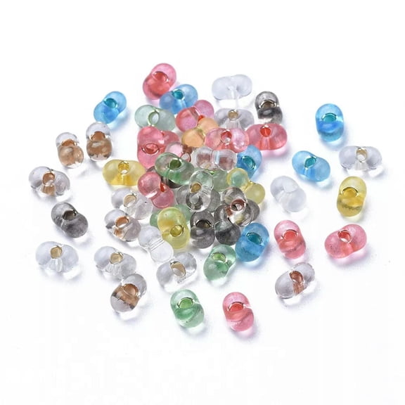 MATROOY 50Pcs Bone Shape Czech Glass Beads Mixed Colors Tiny Loose Lampwork Bead 6.5mm