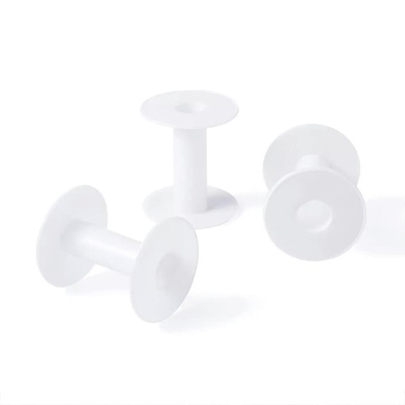 MATROOY 50X Plastic Empty Spools Wheel White 76mm for Wire Thread String Bobbins