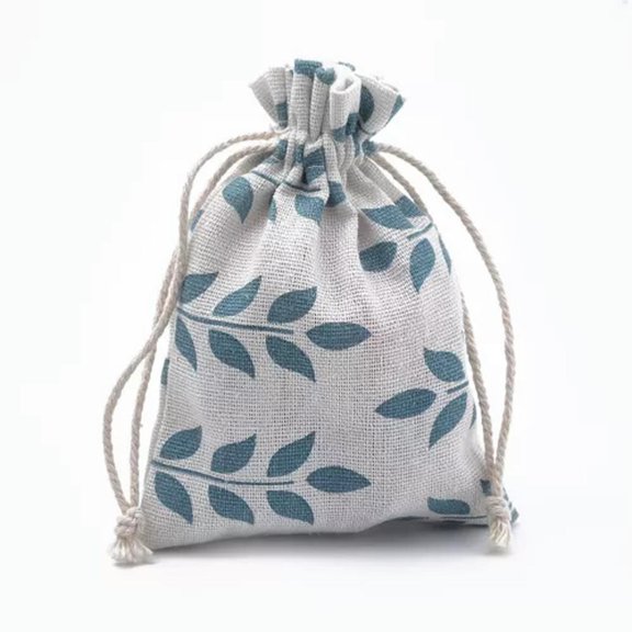 MATROOY 50x Cotton Packing Pouches Drawstring Bags Storage Sacks for Jewelry 14x10cm-Leafy Branches