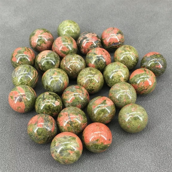 MATROOY 50pc Wholesale Natural Unakite Stone Ball Quartz Crystal Sphere Healing Gem 15mm
