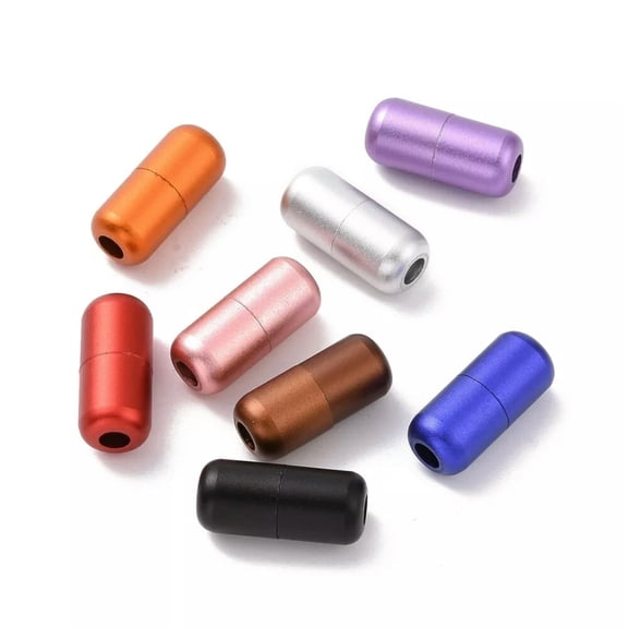 MATROOY 50pcs Aluminum Screw Clasps Column Spray Painted Mixed Color 18mm Shoelaces Lock