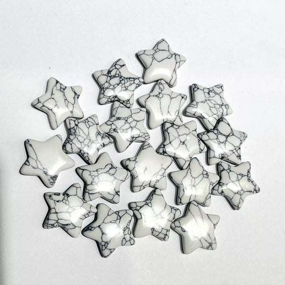 MATROOY 50pcs Artificial White Turquoise Stone Healing Star Gemstone Home Decor 20x6mm