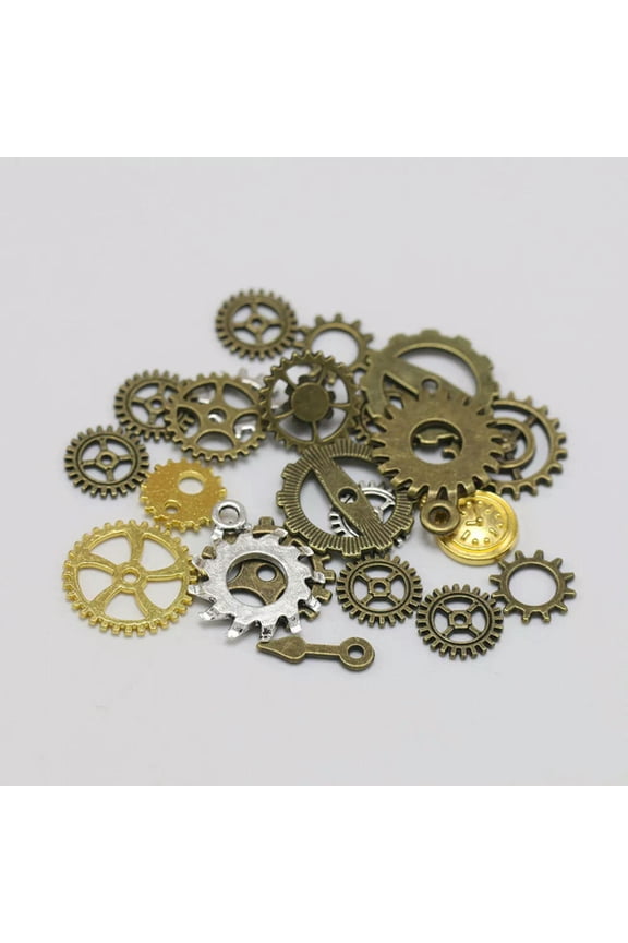50pcs Assorted Antique Steampunk Gears Charms Pendant Clock Watch Wheel Gear
