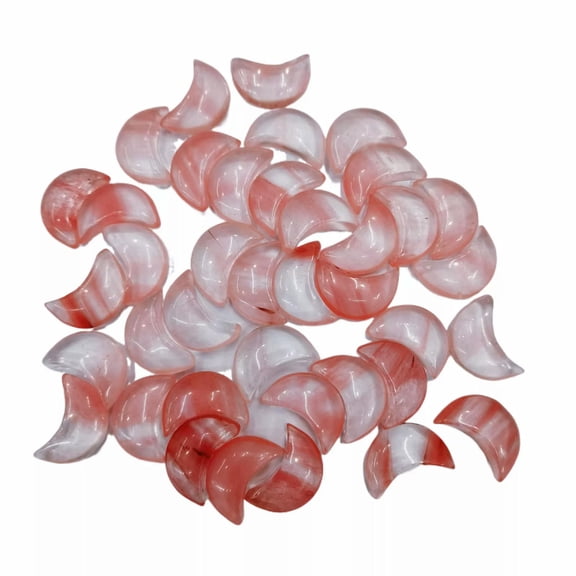 MATROOY 50pcs Cherry Quartz Sodalite Stone Healing Moon Gemstone Home Decor 13x18mm