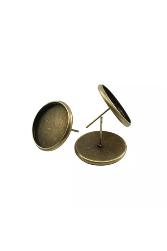 50pcs Iron Stud Earring with Blank Stud Earring for Earring Making Findings DIY-Bronze-20mm 50pcs