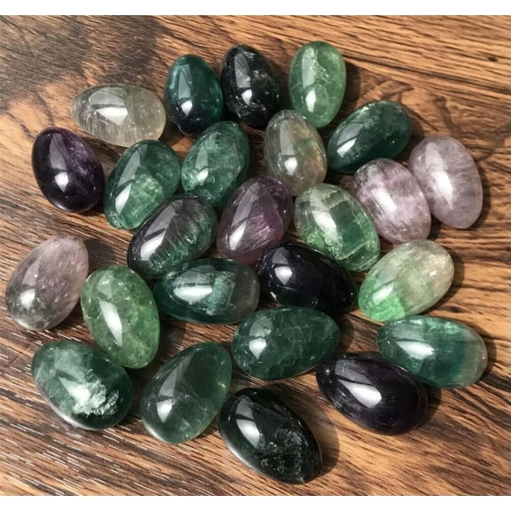 MATROOY 50pcs Natural Fluorite Stone Egg Crystal Skull Carved Healing Gem Reiki No hole